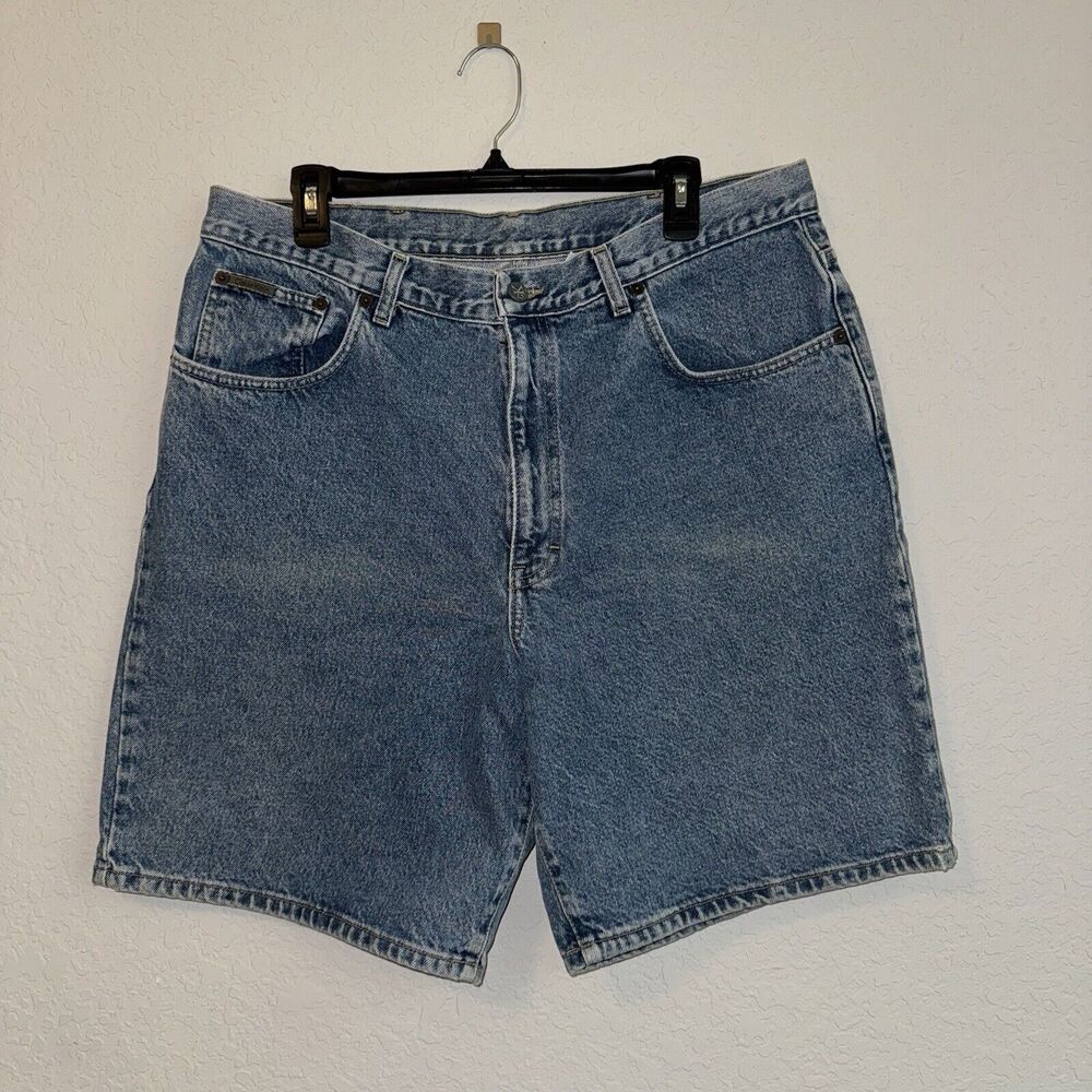 Calvin Klein Jeans Shorts 38 Men's Blue Denim 100% Cotton 5-Pockets Mid-Rise